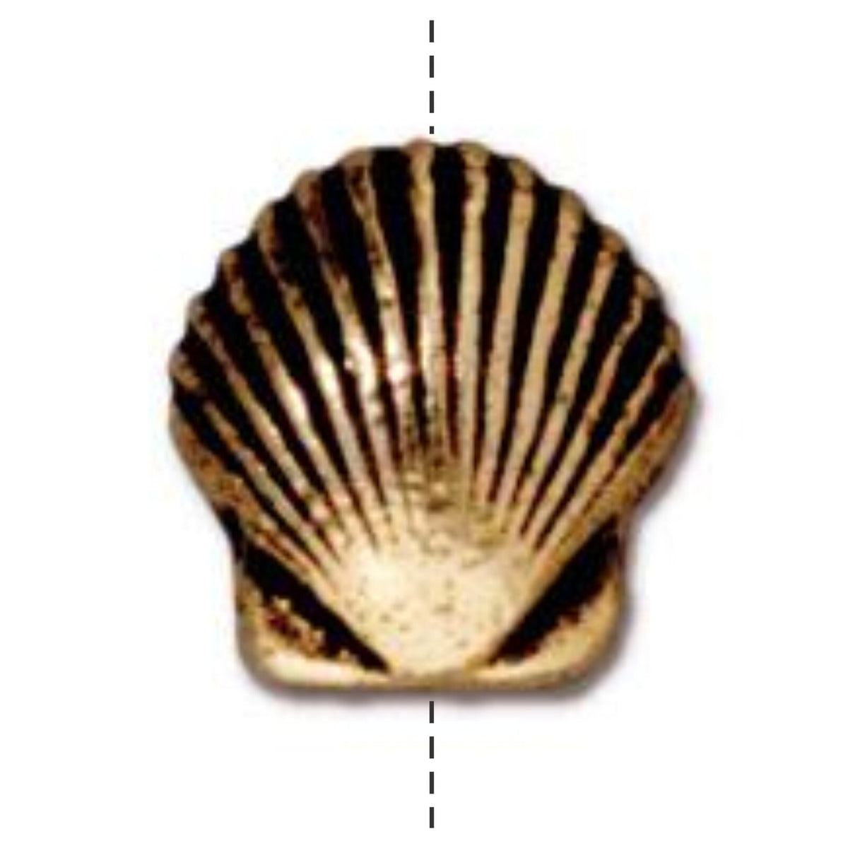 TierraCast Small Shell Bead, Antique Gold