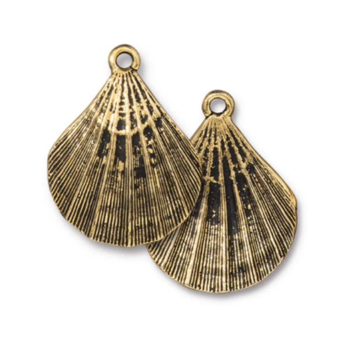 TierraCast Scallop Shell Pendant, Antique Gold