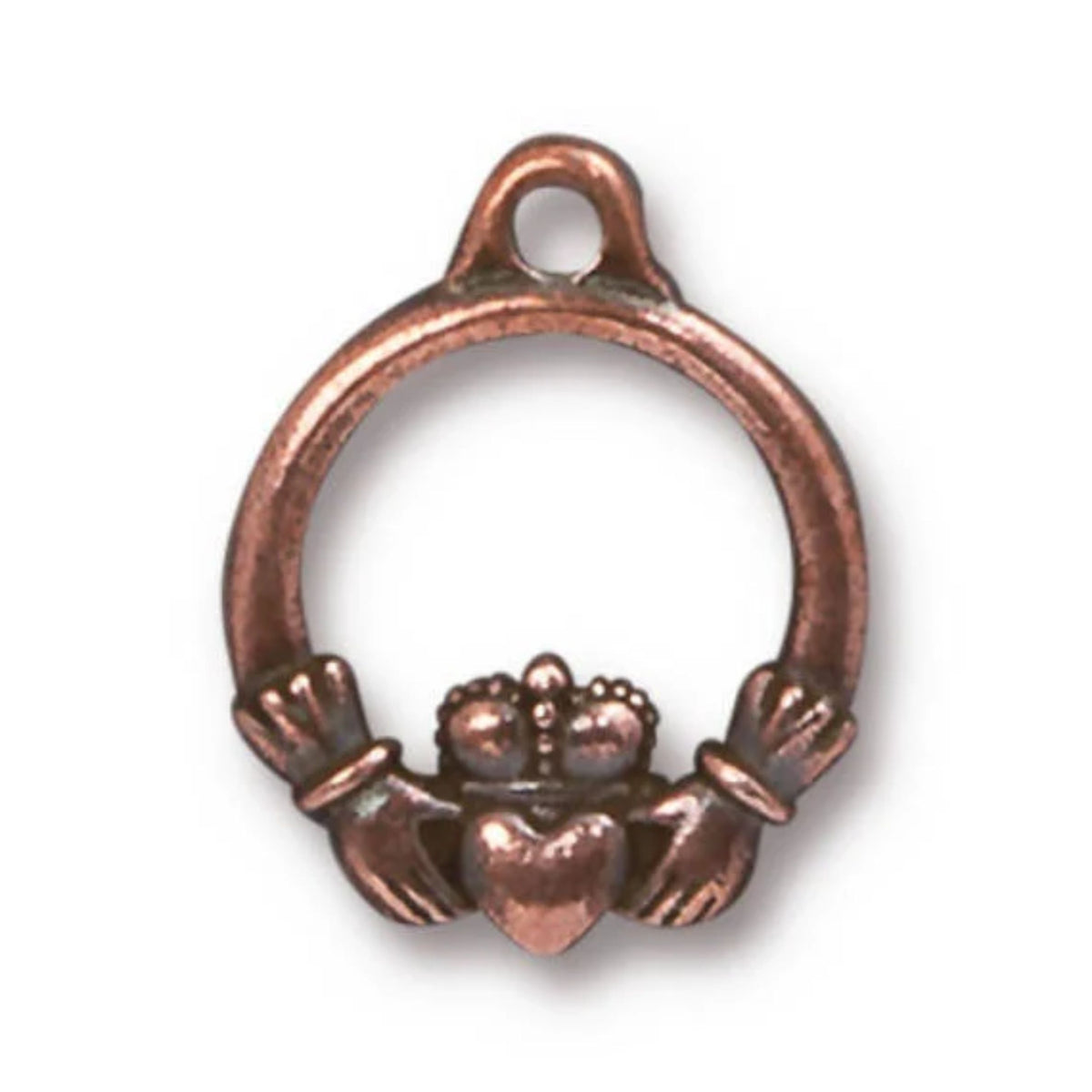 TierraCast Small Claddagh Charm, Antique Copper