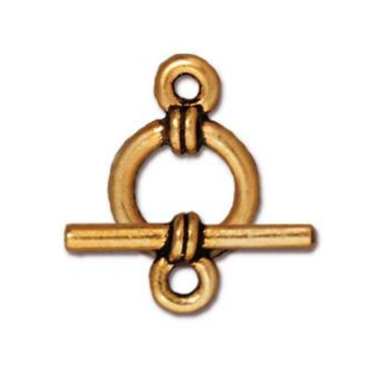 TierraCast Wrapped Toggle Clasp, Antique Gold
