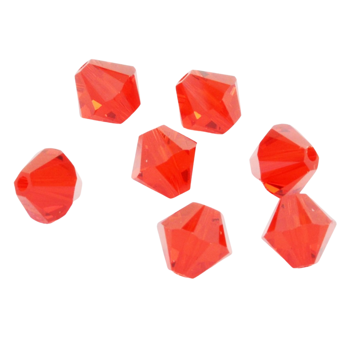 Light Siam 3mm Bicone Crystals, Pkg. of 24