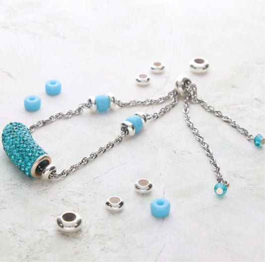 6mm Silicone Stopper Bead, Silver Plate (36/pkg.)