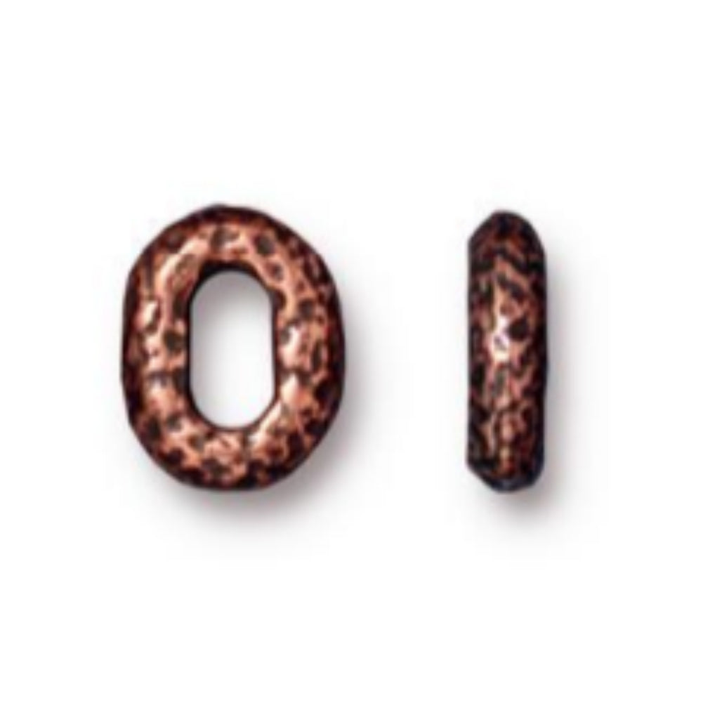TierraCast Oval Distressed Bead, Antique Copper