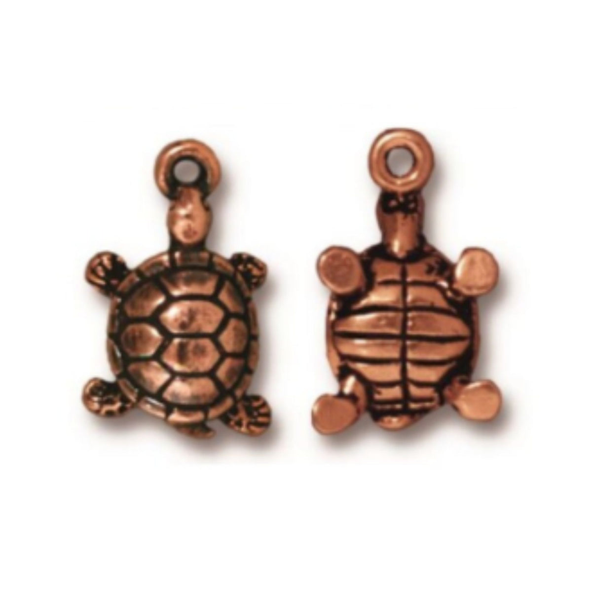 TierraCast Turtle Charm, Antique Copper