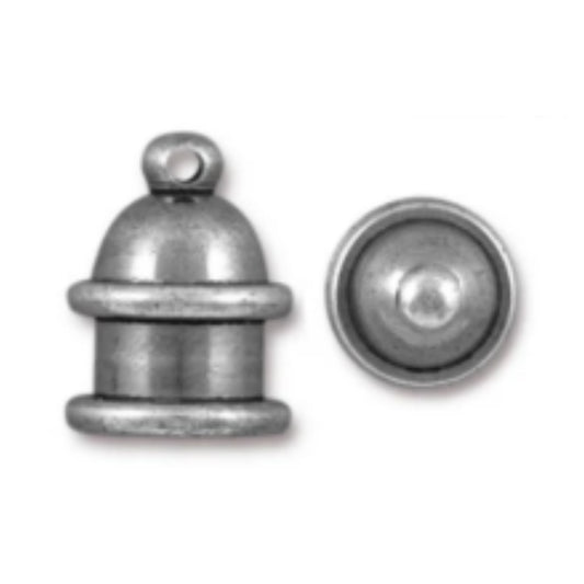 TierraCast 6mm Pagoda Cord End, Tin Ox