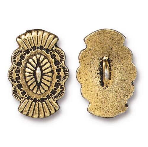 TierraCast Western Button, Antique Gold