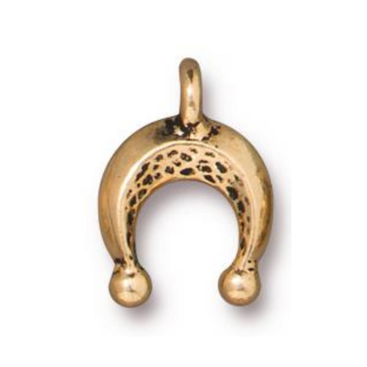 TierraCast Mini Naja Charm, Antique Gold