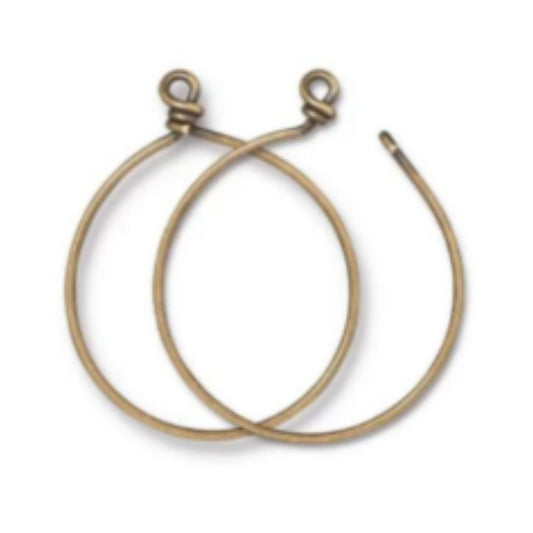 TierraCast Large Charm Keeper Hoop, Brass Ox