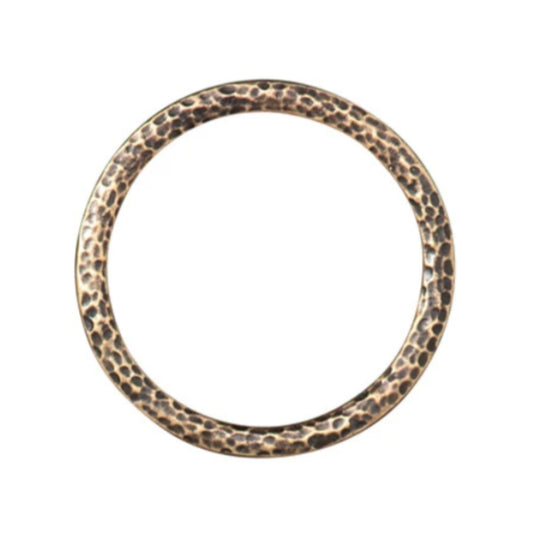 TierraCast Hammertone Ring Link 1.25 Inch, Brass Ox