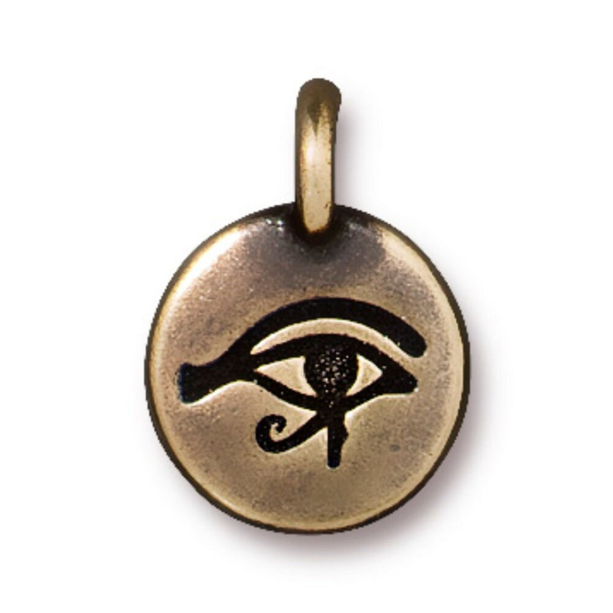 TierraCast Eye of Horus Charm, Brass Ox