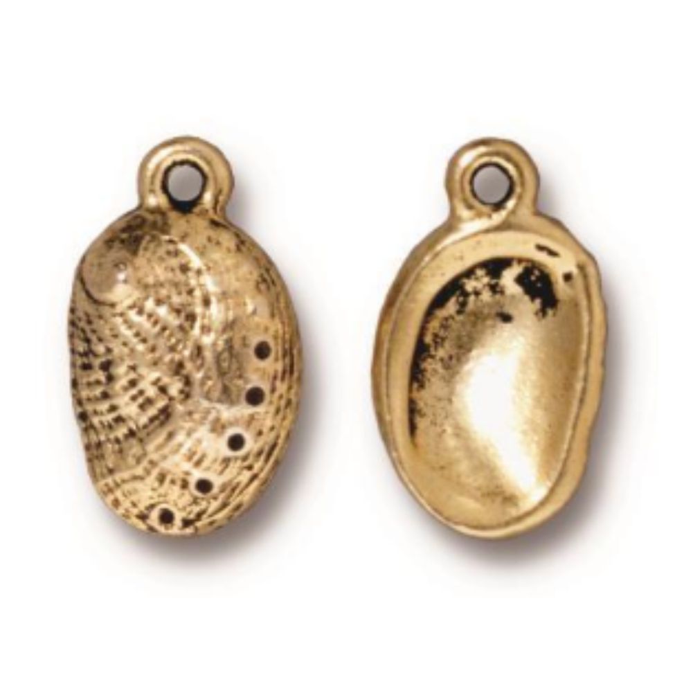 TierraCast Abalone Shell Charm, Antique Gold