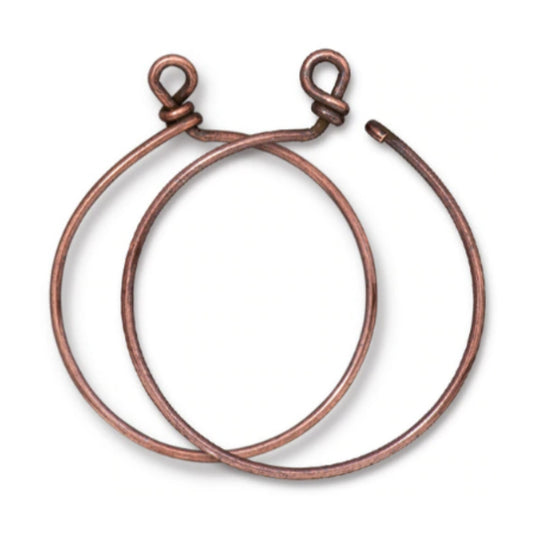 TierraCast Large Charm Keeper Hoop, Antique Copper