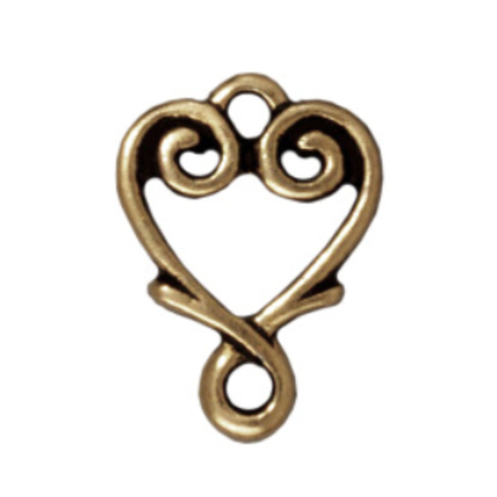TierraCast Vine Heart Link, Brass Ox
