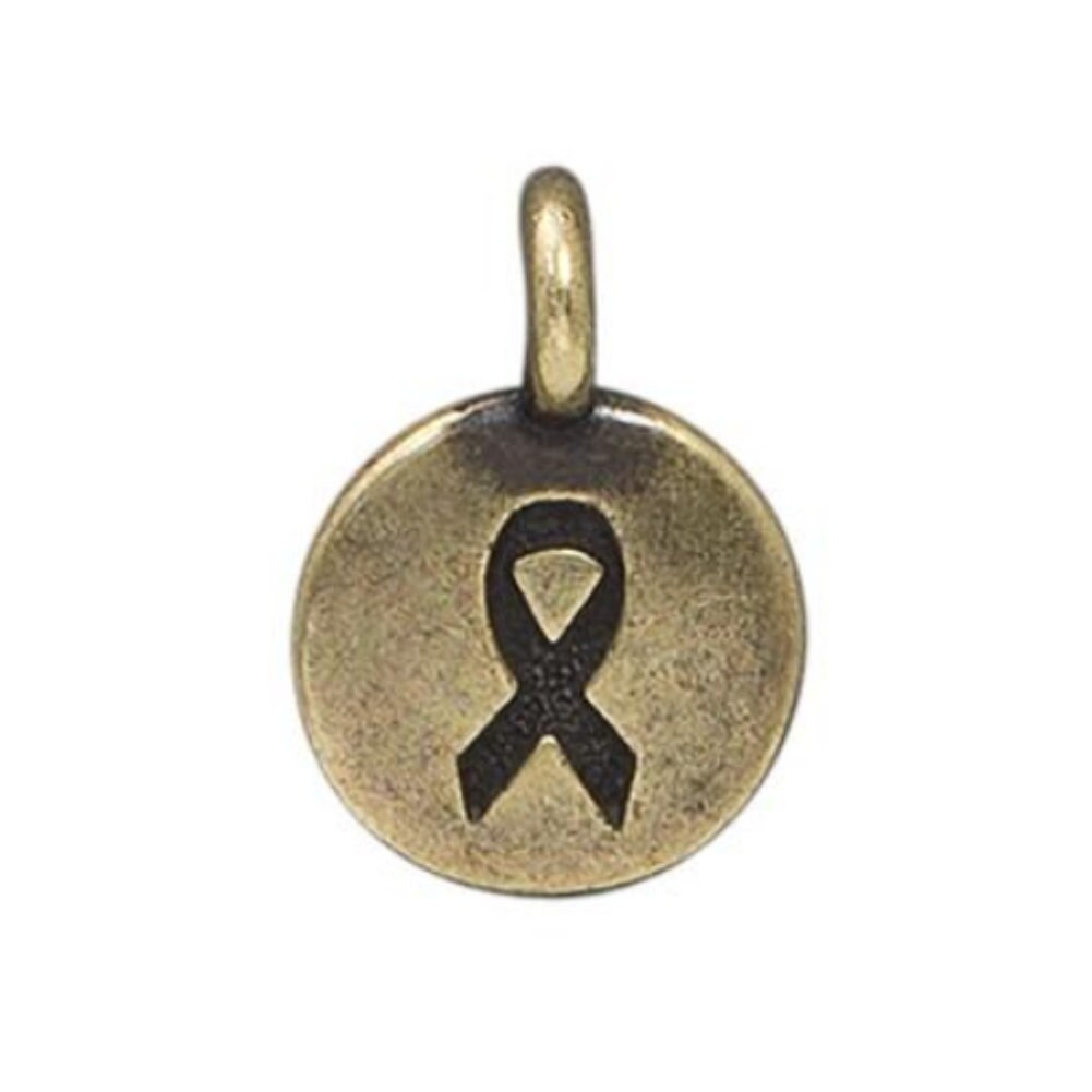 TierraCast Ribbon Charm, Brass Ox