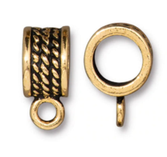 TierraCast 8mm Rope Bail, Antique Gold