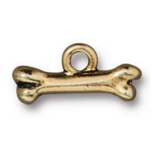 TierraCast Bone Charm, Antique Gold