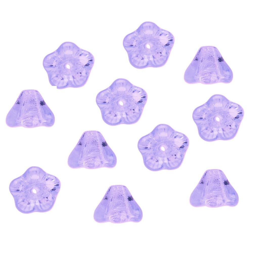 Lavender Preciosa Czech Glass Flower Cone Beads