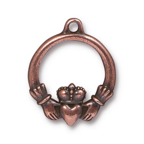 TierraCast Large Claddagh Pendant, Antique Copper