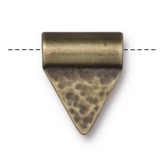 TierraCast Hammered Flag Baule Bead, Brass Ox