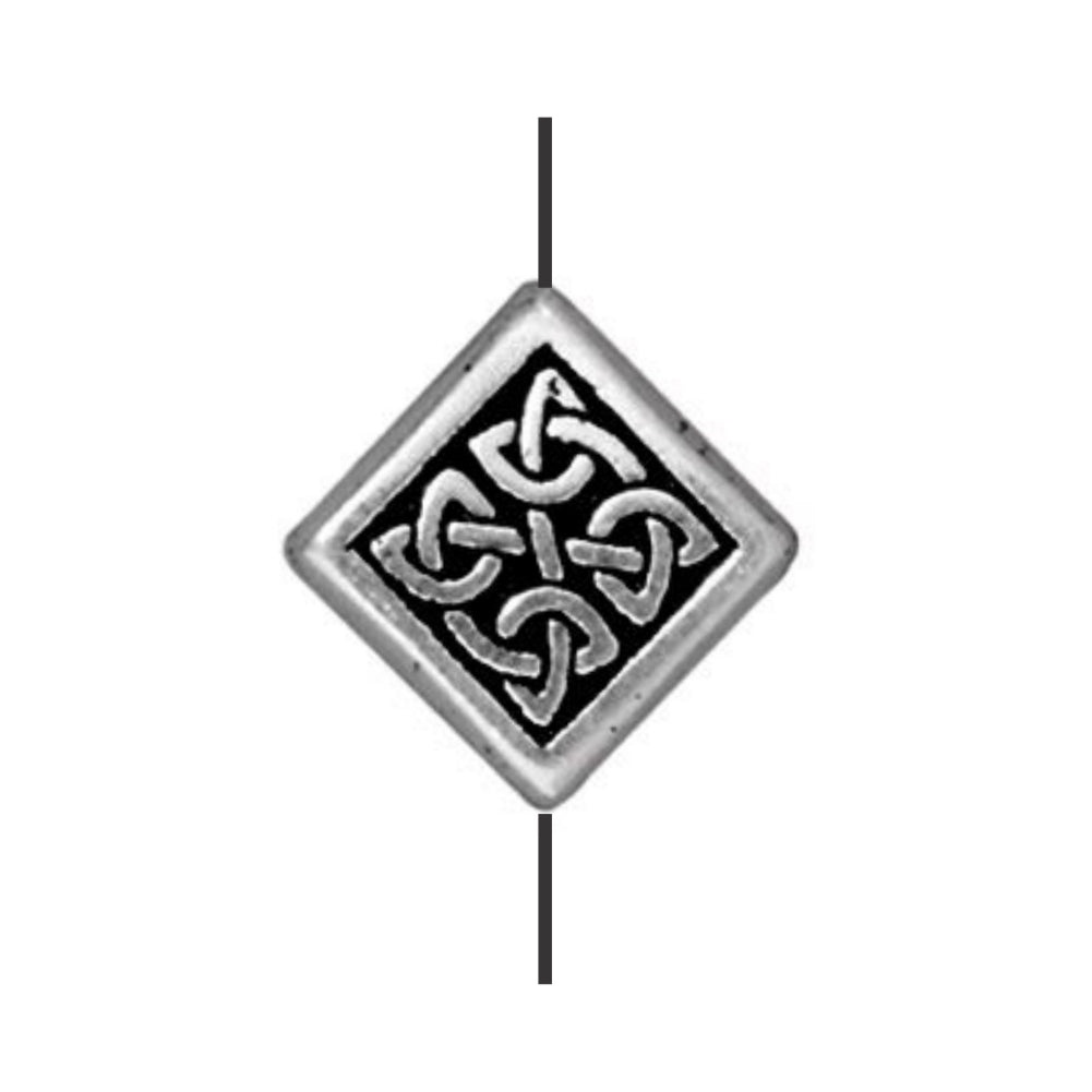 TierraCast Medium Celtic Diamond Bead, Antique Silver