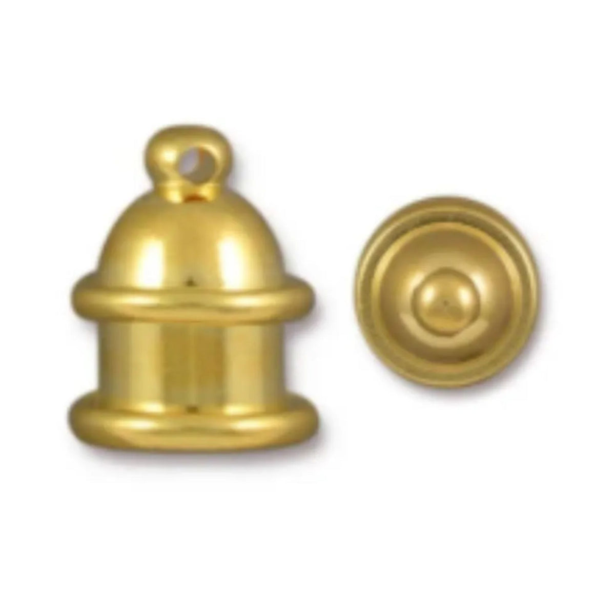 TierraCast 6mm Pagoda Cord End, Bright Gold