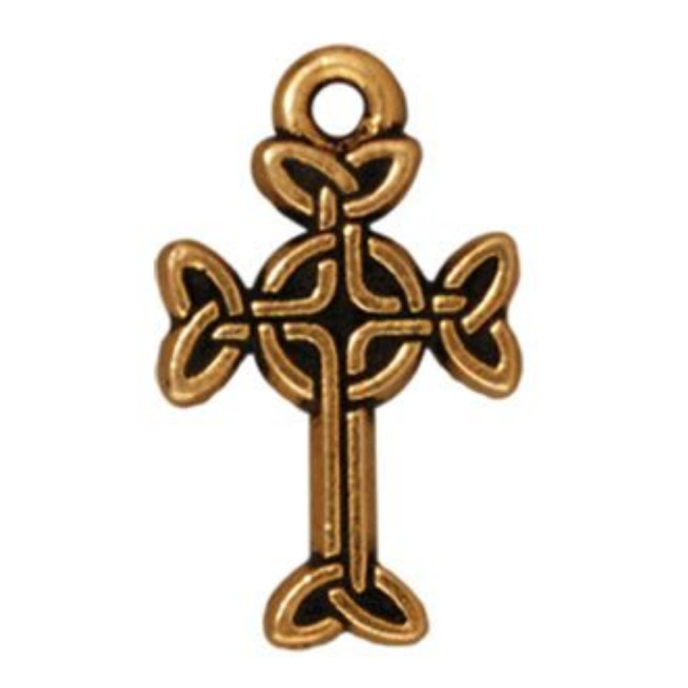 TierraCast Medium Celtic Cross Charm, Antique Gold