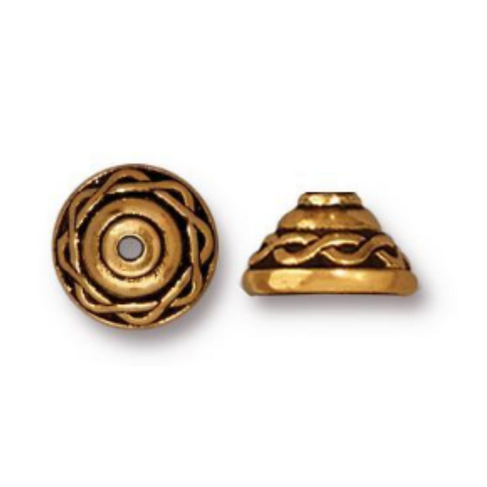 TierraCast 8mm Celtic Bead Cap, Antique Gold