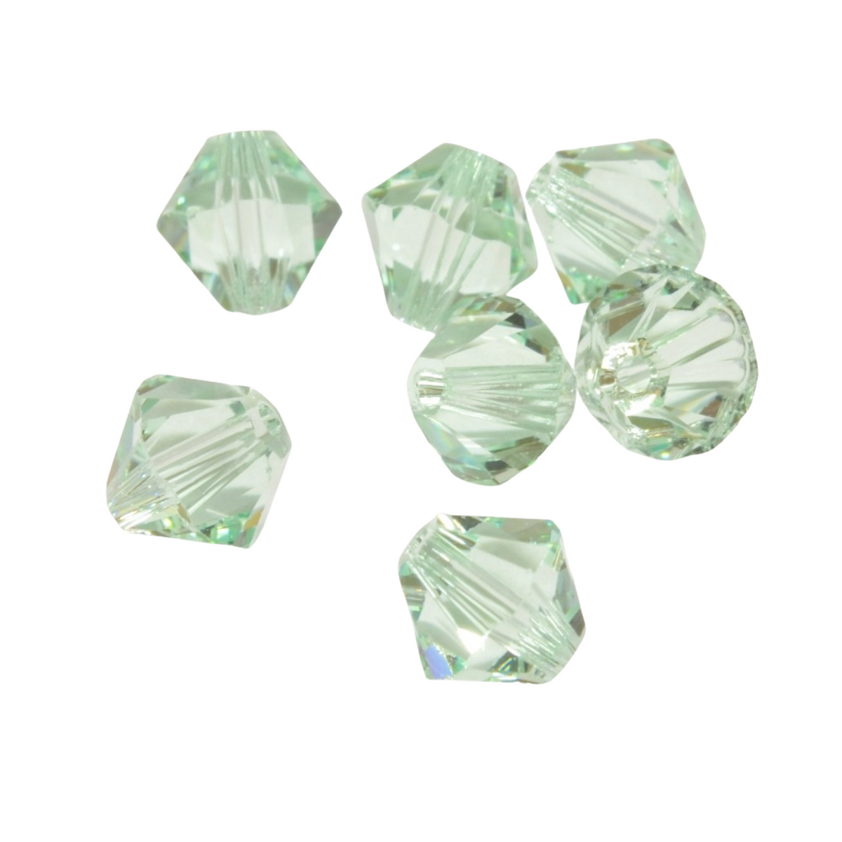Chrysolite 4mm BIcone Crystals, Pkg. of 12