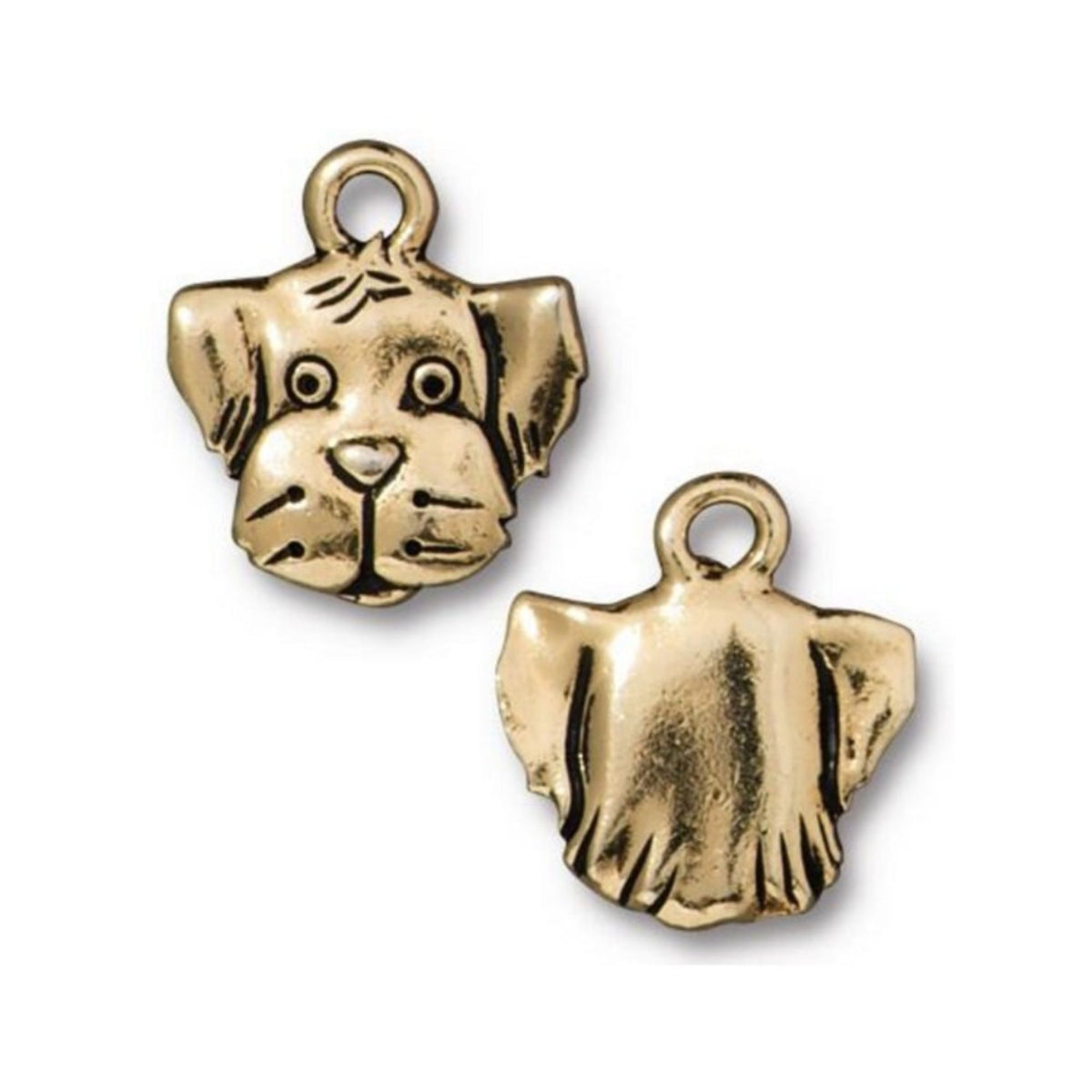 TierraCast Spot Dog Charm, Antique Gold