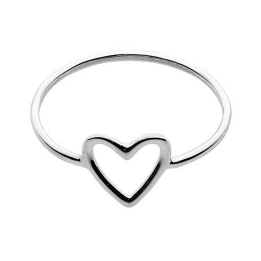 Sterling Silver Heart Stacking Ring, Size 7