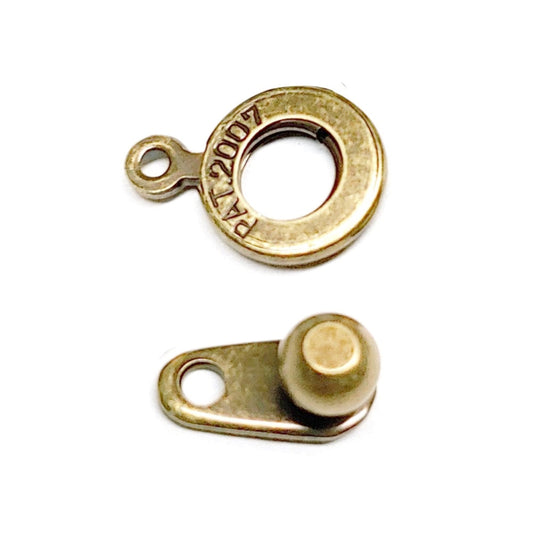 8mm Ball and Socket Clasp, Antique Gold