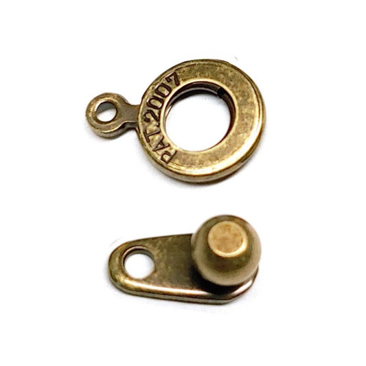 8mm Ball and Socket Clasp, Antique Brass