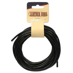 Black Dakota Stones Leather 3mm, 5 yd.