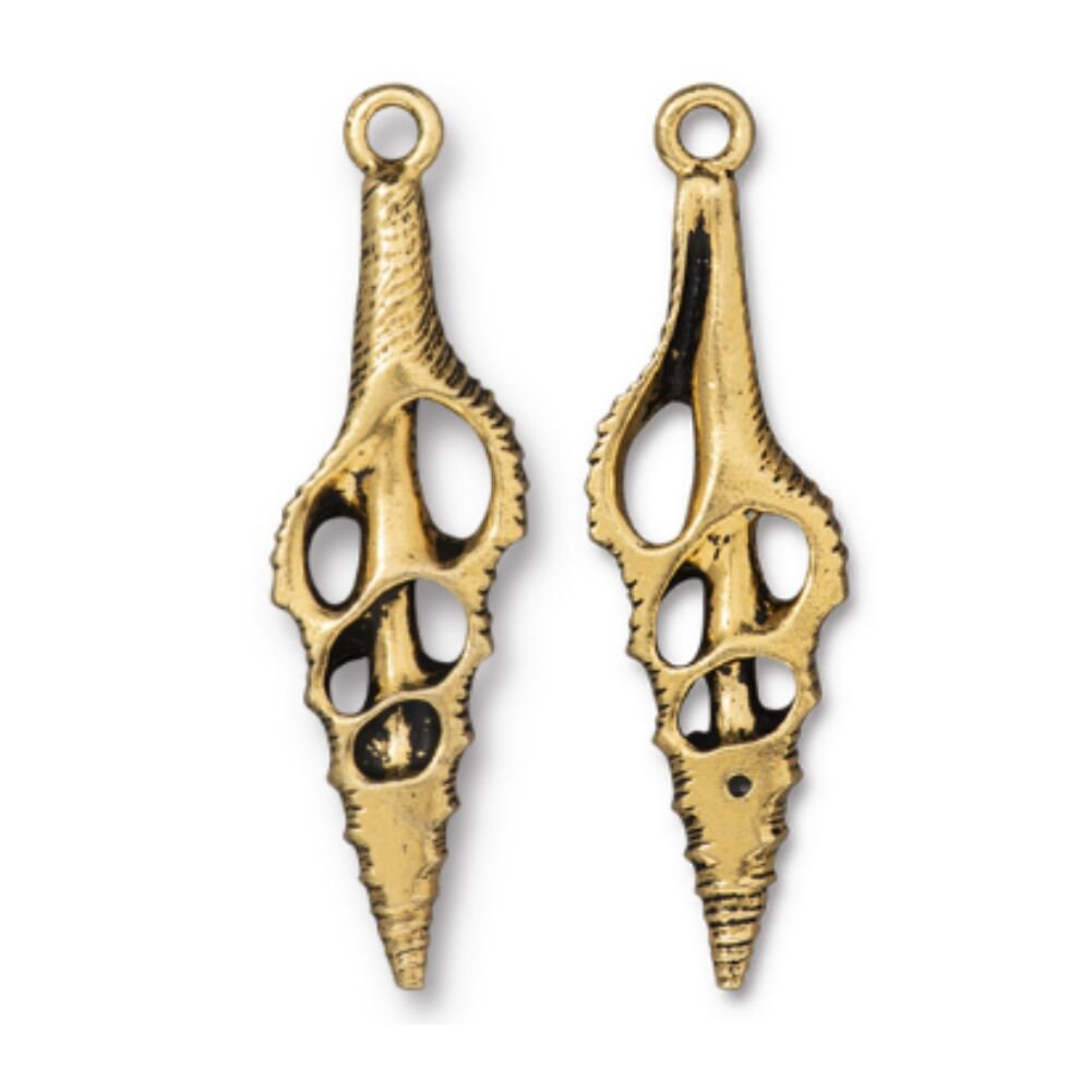 TierraCast Cut Spindle Pendant, Antique Gold