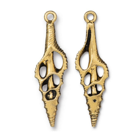 TierraCast Cut Spindle Pendant, Antique Gold