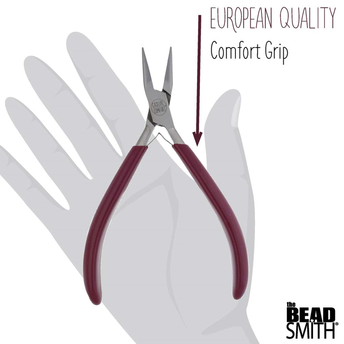BeadSmith Chain Nose Pliers with Casual Comfort PVC Handle