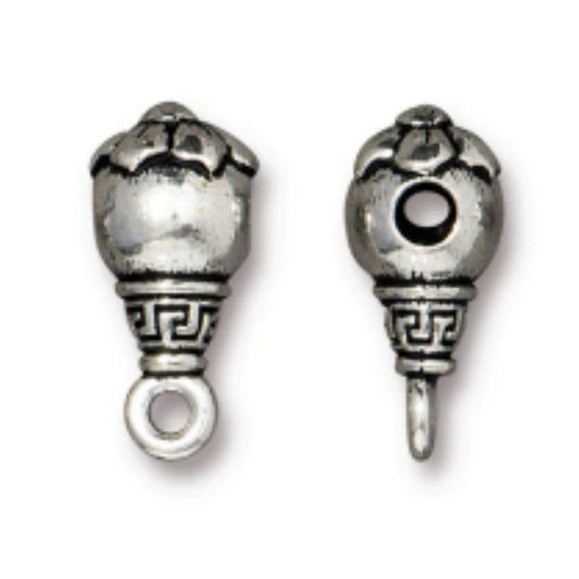 TierraCast Blossom Guru Bead, Antique Silver