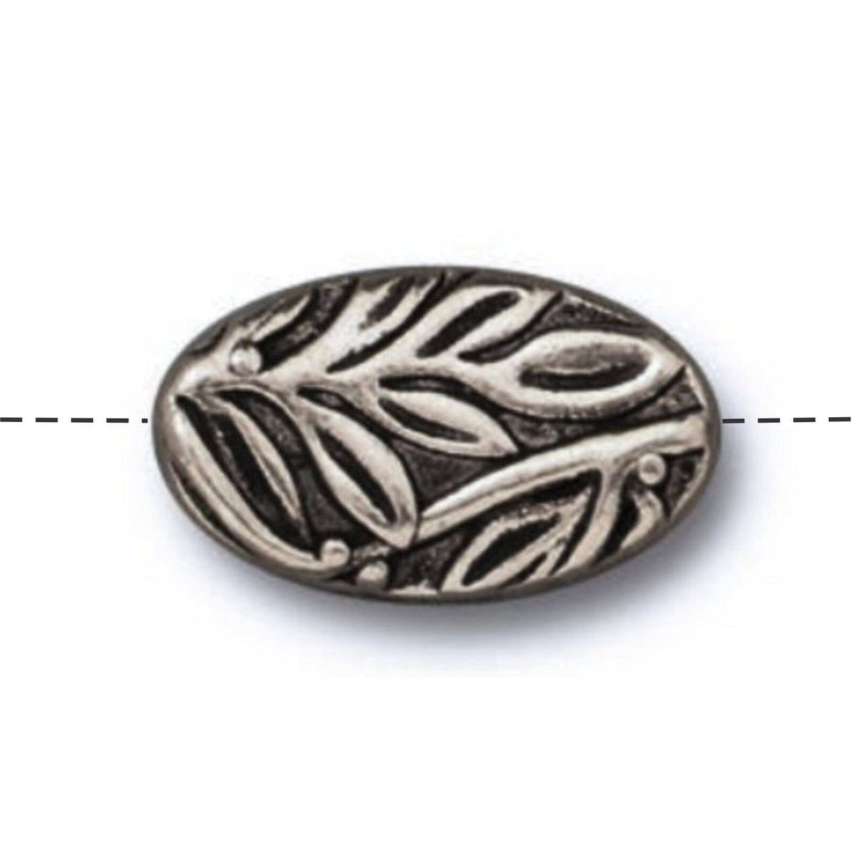 TierraCast Botanical Bead, Antique Pewter