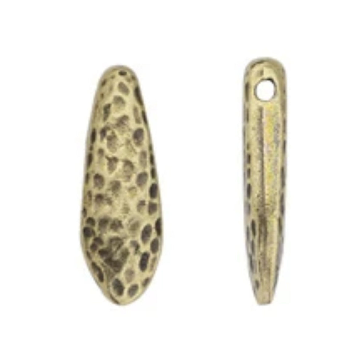 TierraCast Hammertone Dagger Bead, Brass Ox