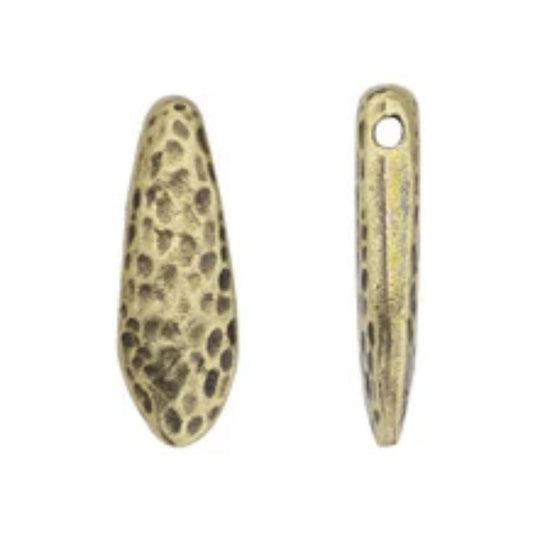 TierraCast Hammertone Dagger Bead, Brass Ox