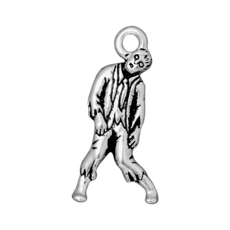 TierraCast Zombie Charm, Antique Silver
