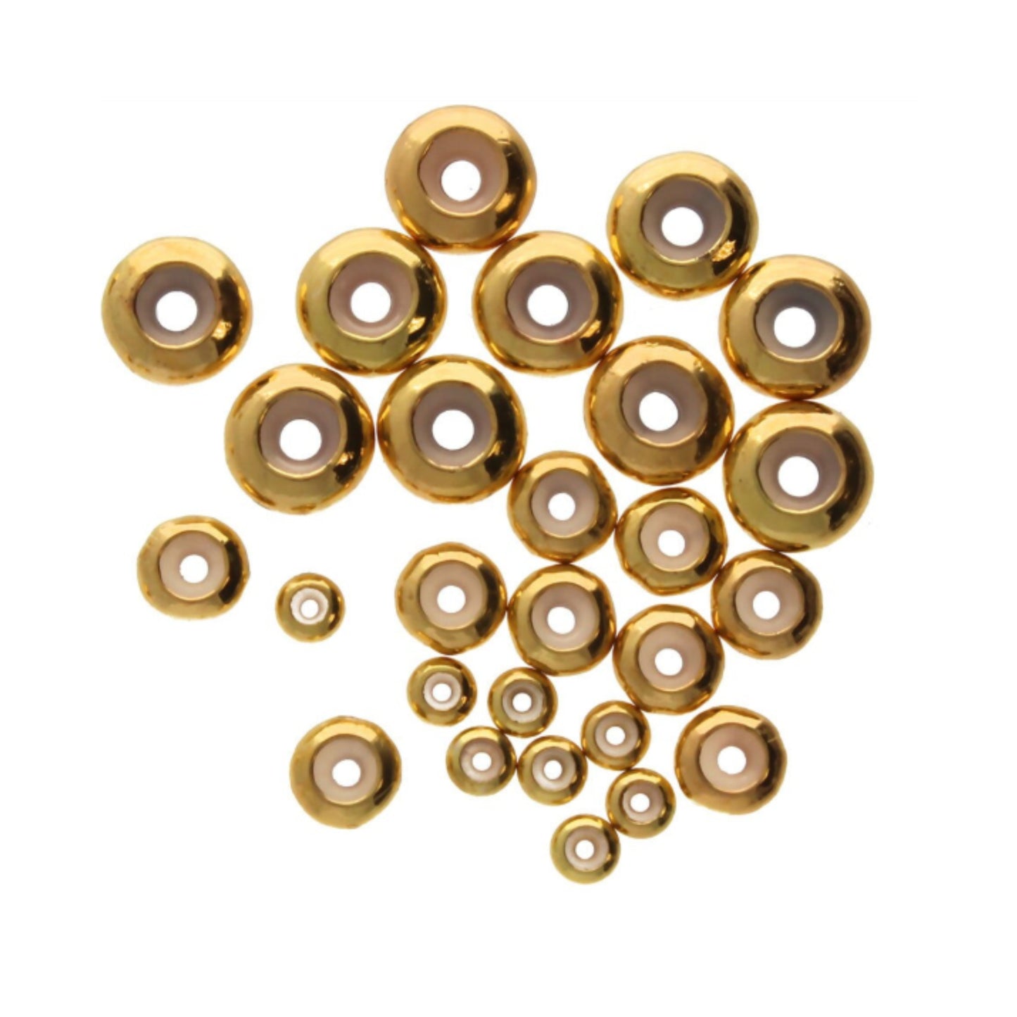 Silicone Stopper Bead Assortment, Gold Plate (30/Pkg.)