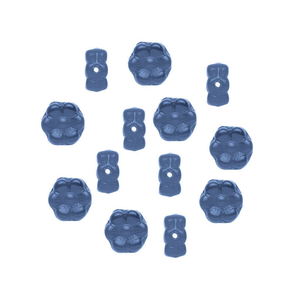 Cobalt Blue Preciosa Czech Glass Flower Beads (50/pkg.)