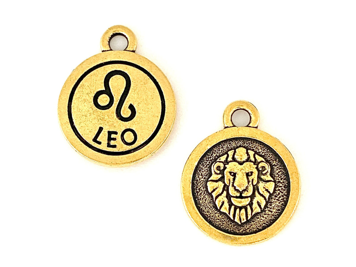 TierraCast Leo Charm, Antique Gold