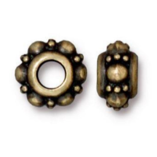 TierraCast Turkish Euro Bead, Brass Ox