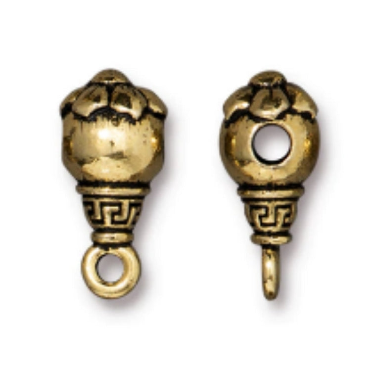 TierraCast Blossom Guru Bead, Antique Gold