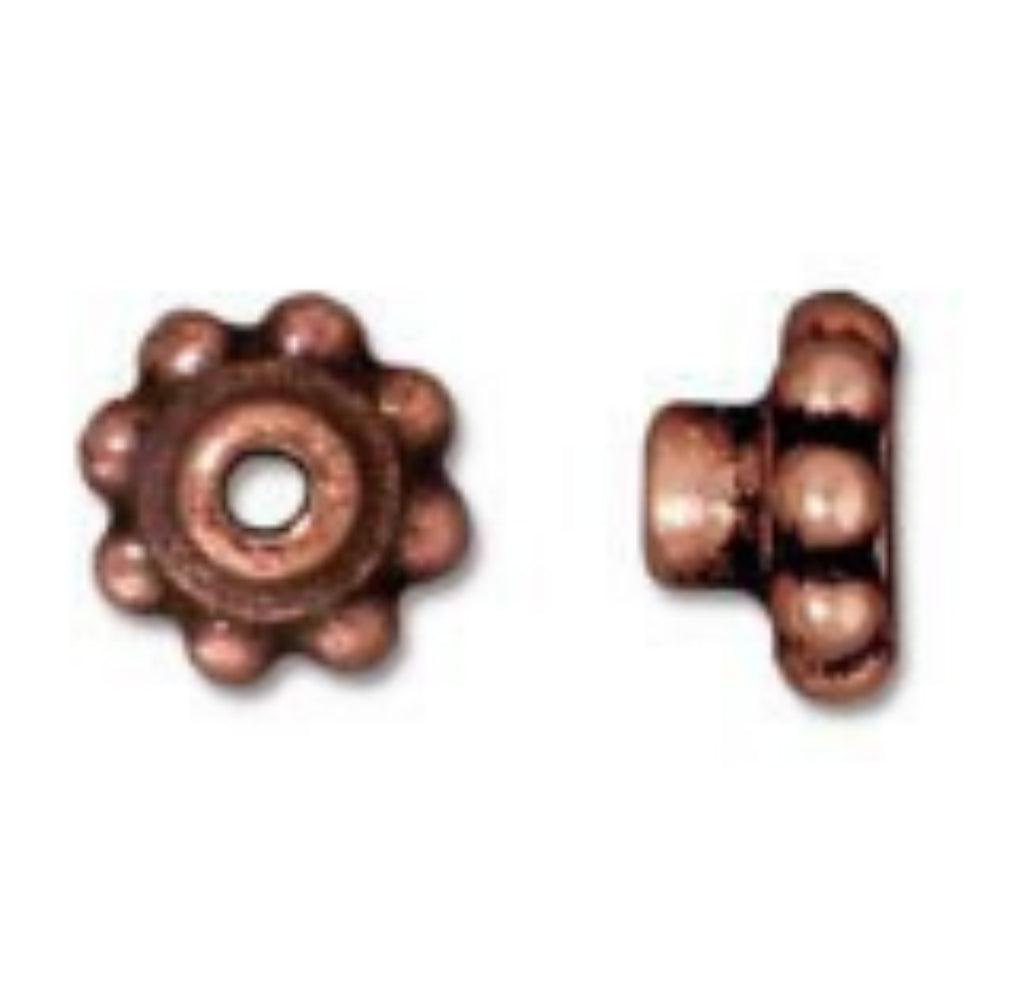 TierraCast Beaded 5.5mm Bead Aligner, Antique Copper
