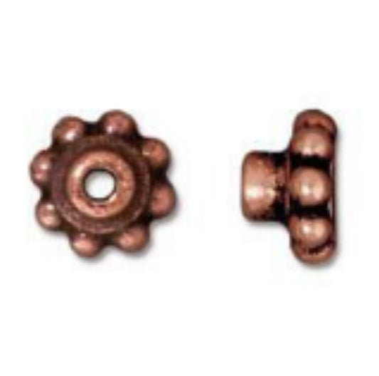 TierraCast Beaded 5.5mm Bead Aligner, Antique Copper