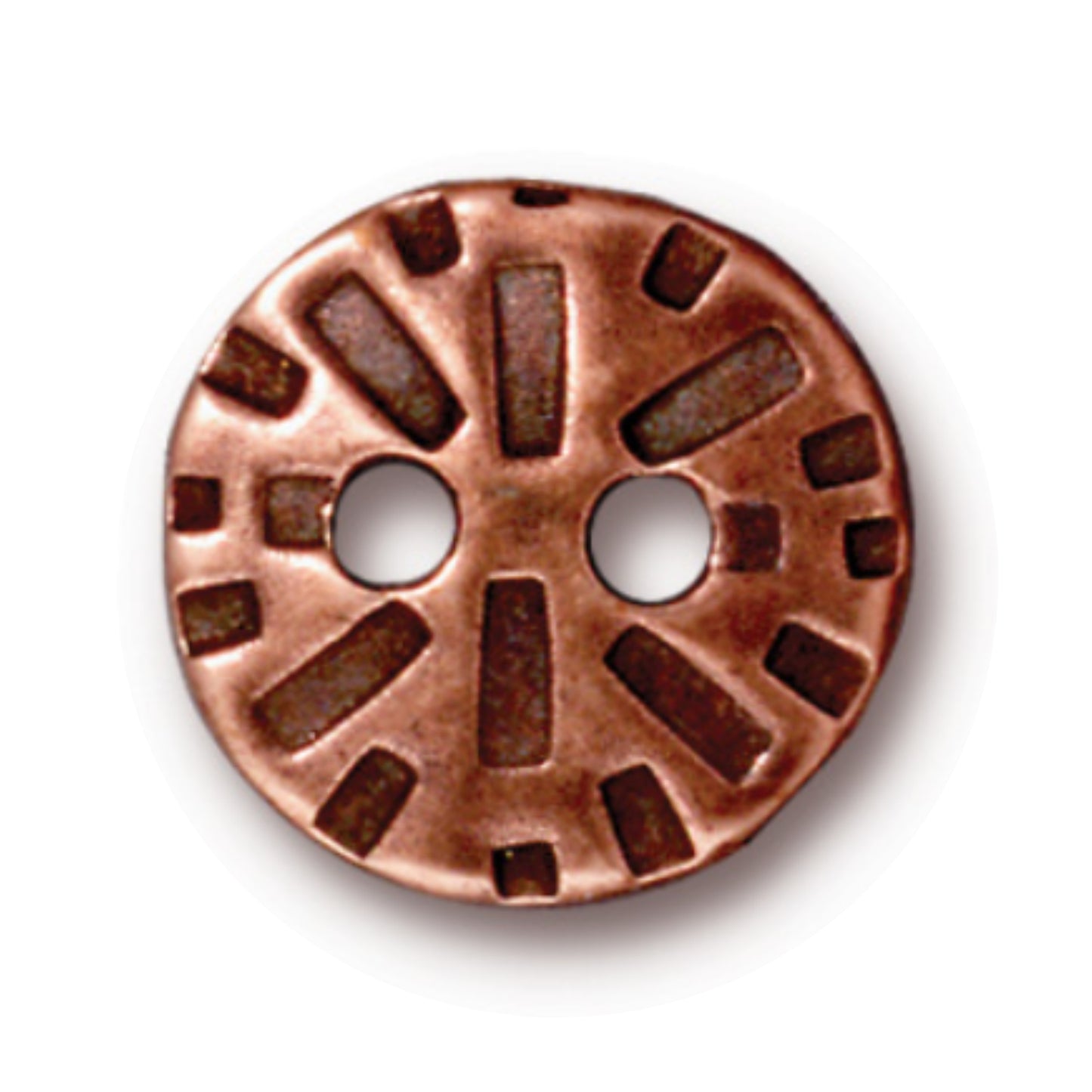 TierraCast Round Radiant Button, Antique Copper