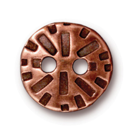 TierraCast Round Radiant Button, Antique Copper